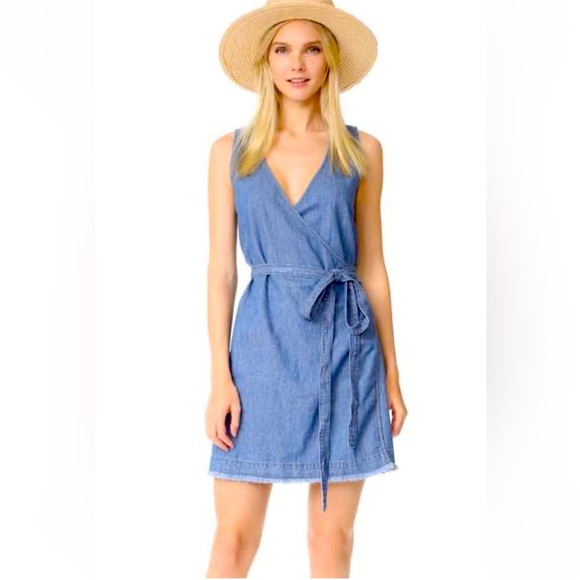 Madewell Raw Hem Wrap Dress. - Picture 1 of 8